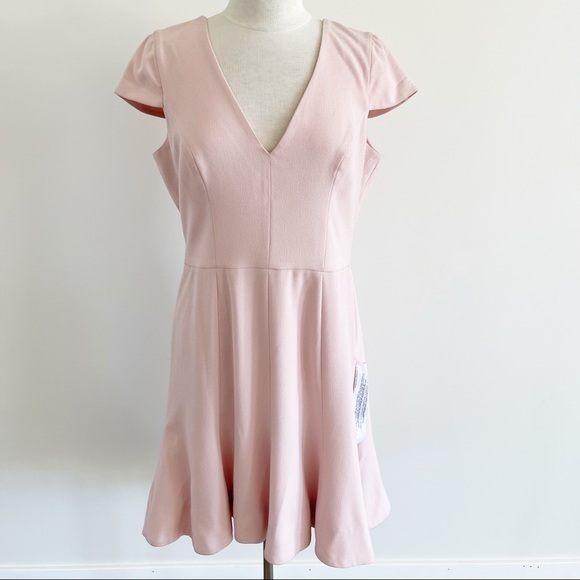 Dress the Population Pink Fit and Flare Dress LRG - Picture 2 of 13